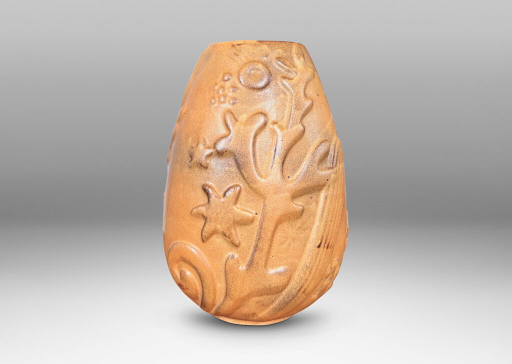 Gallery BAC upward tapering ovoid form with playful reliefs of marine flora and fauna