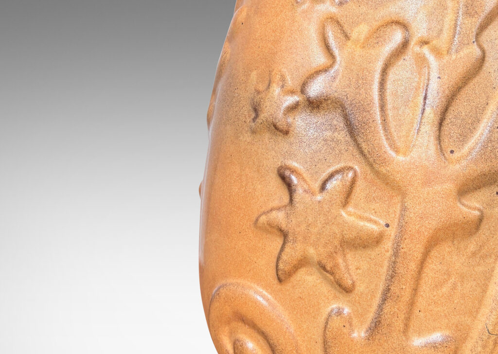 Gallery BAC upward tapering ovoid form with playful reliefs of marine flora and fauna