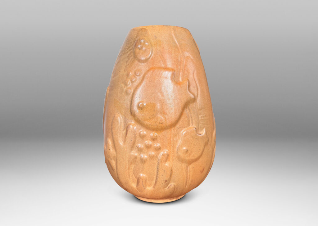 Gallery BAC upward tapering ovoid form with playful reliefs of marine flora and fauna