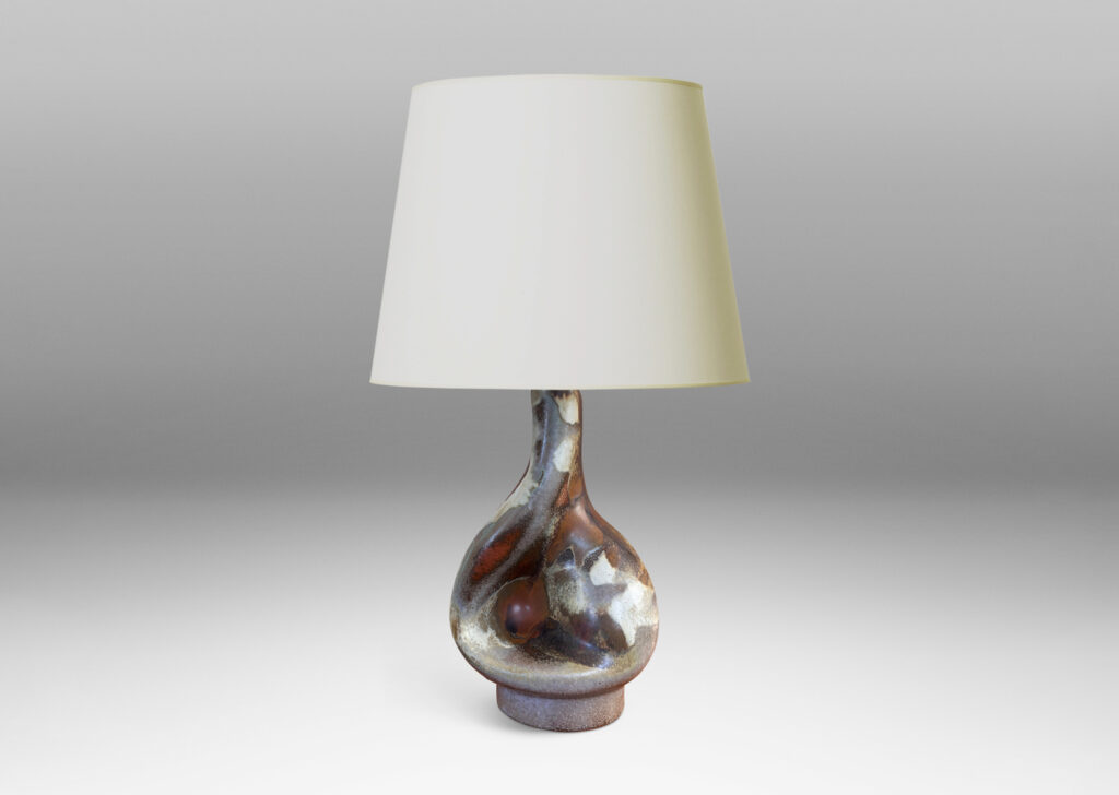 Gallery BAC organically modeled forms, glazed in brown, ivory and light gray