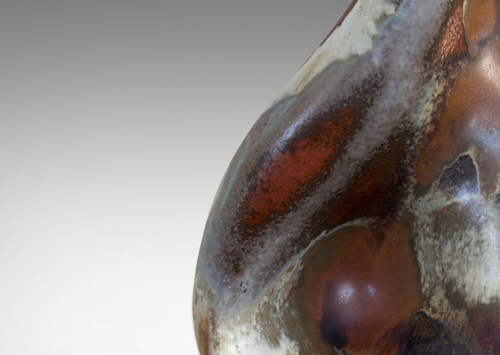 Gallery BAC organically modeled forms, glazed in brown, ivory and light gray