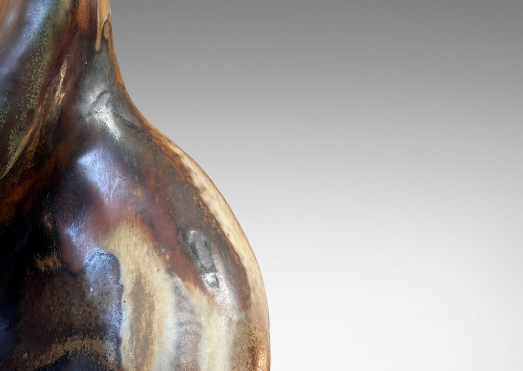 Gallery BAC organically modeled forms, glazed in brown, ivory and light gray