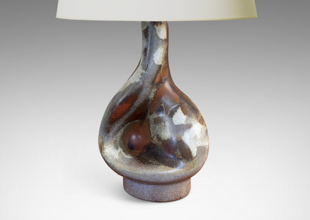 Gallery BAC organically modeled forms, glazed in brown, ivory and light gray