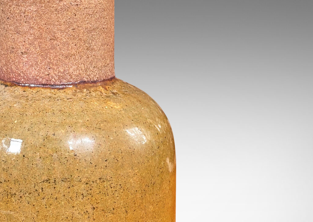 Gallery BAC bell form with tall neck, with partial gloss tea-tinted glaze