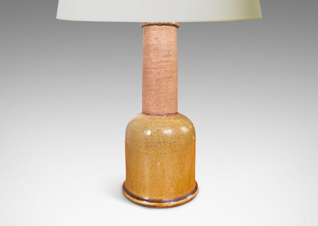 Gallery BAC bell form with tall neck, with partial gloss tea-tinted glaze