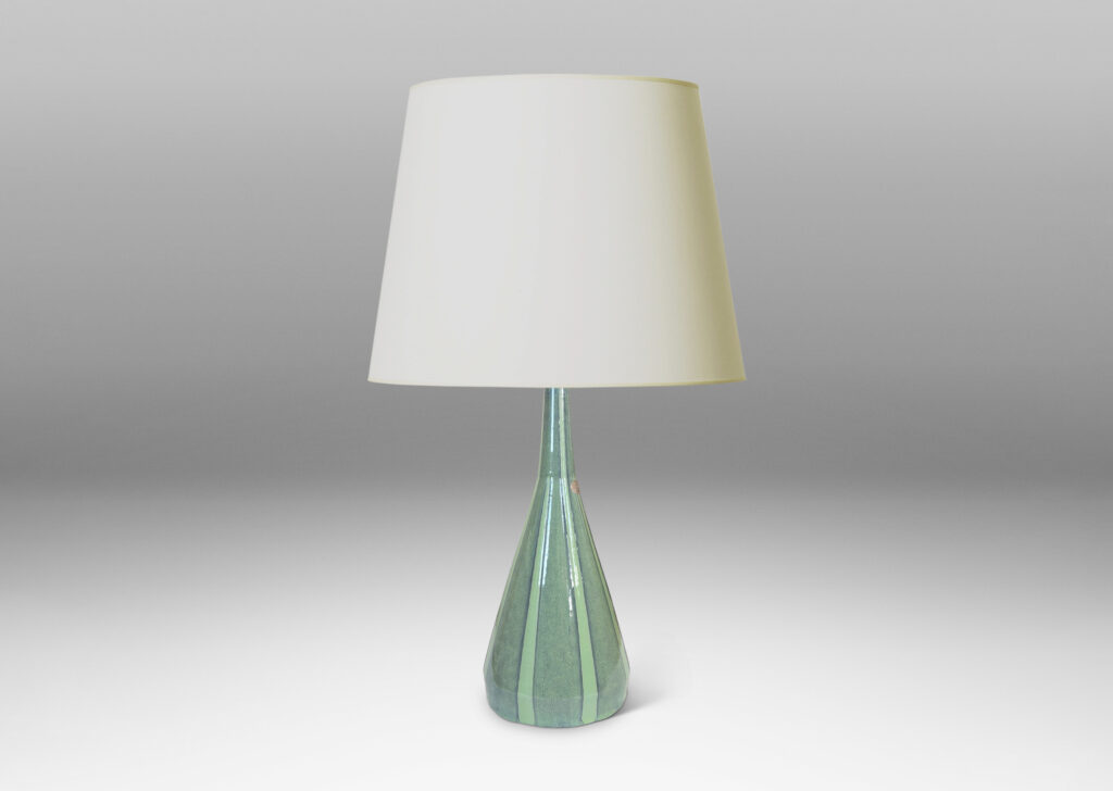 Gallery BAC conical form with vertical stripes in celadon and green-turquoise