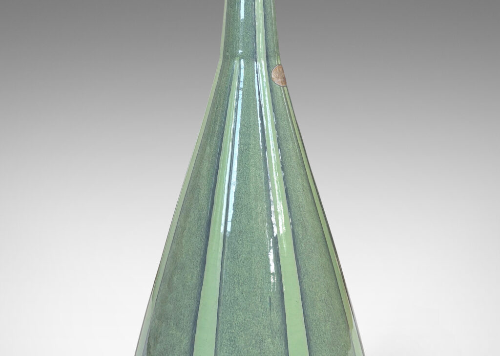 Gallery BAC conical form with vertical stripes in celadon and green-turquoise