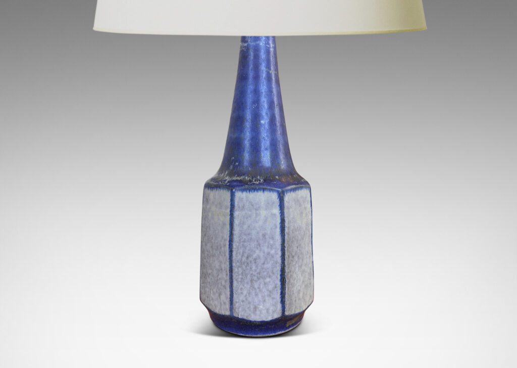 Gallery BAC conical form with vertical stripes in celadon and green-turquoise