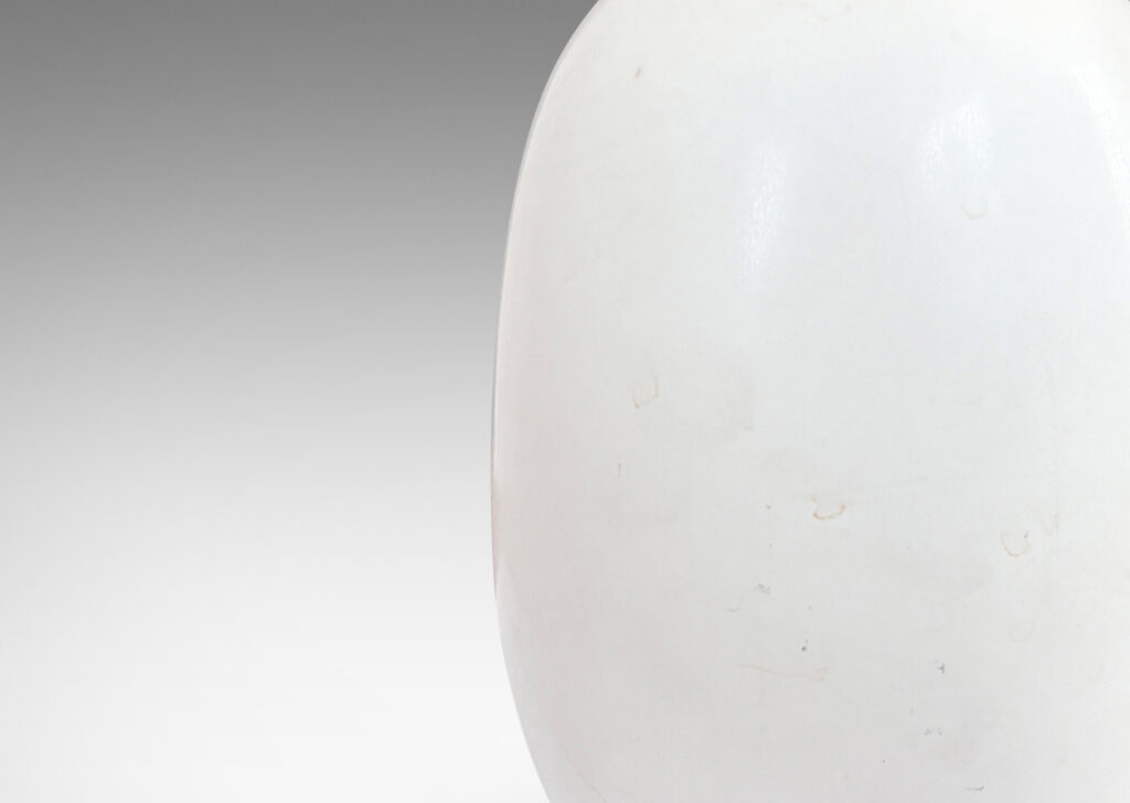 Gallery BAC upright ovoid form with sprouting mouth and soft white glaze