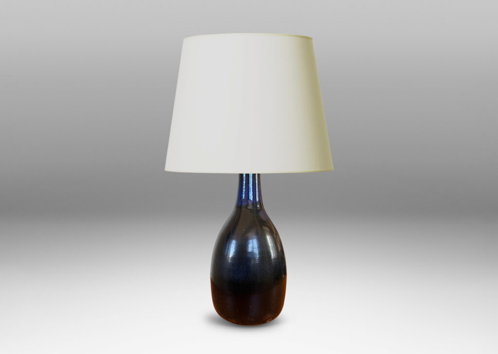 Gallery BAC half-ovoid with sprouting neck, glazed in dark blue with black and some brown