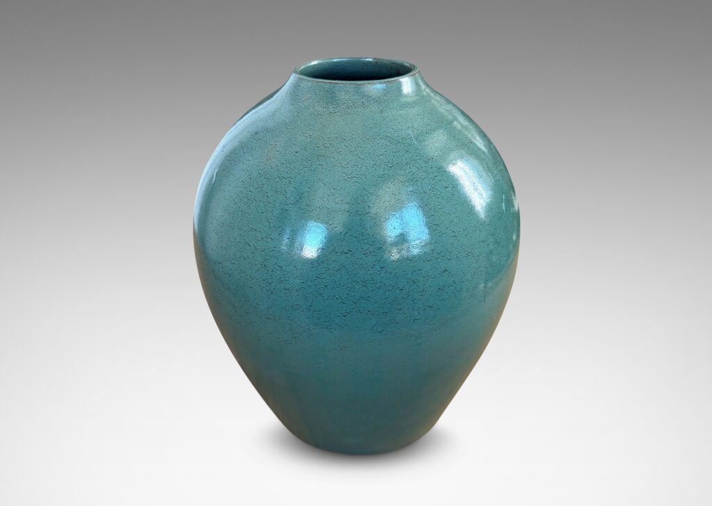 Gallery BAC tapered ovoid form, glazed in an alpine green