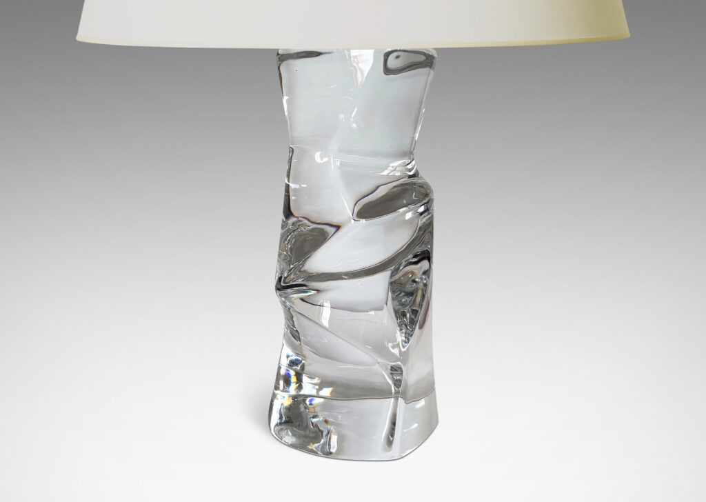 Gallery BAC culptural organically modeled forms; cast crystal, steel mounts