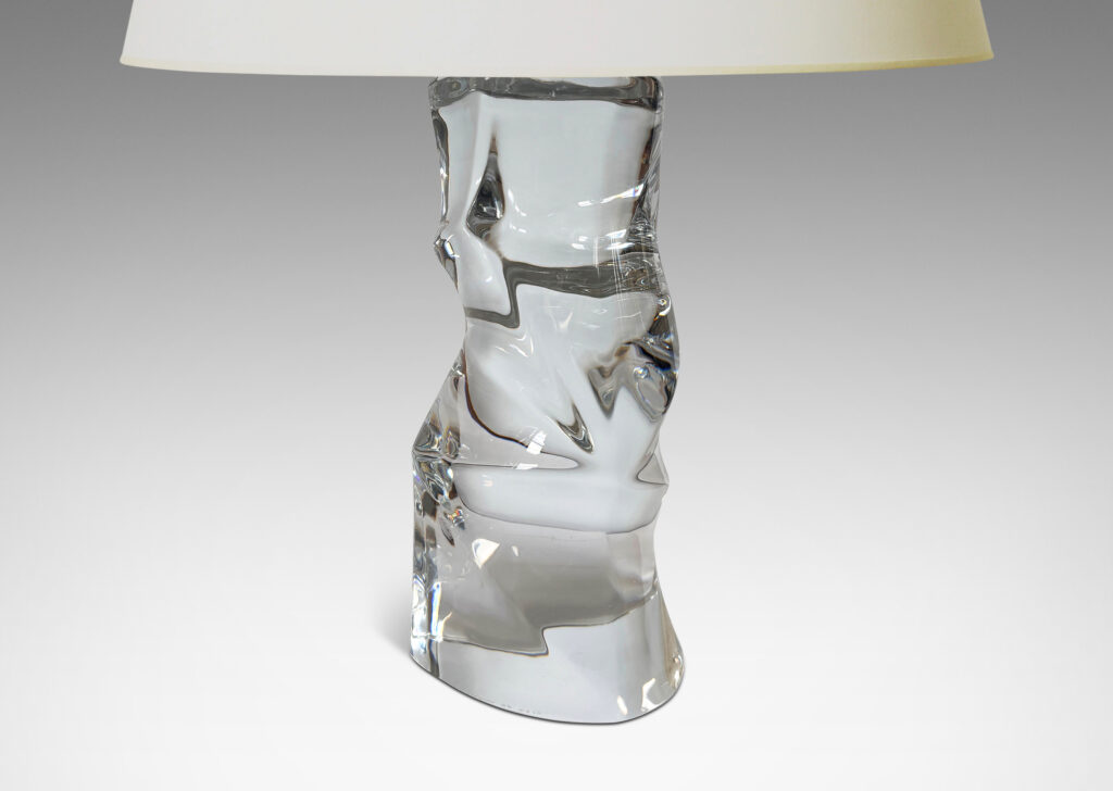 Gallery BAC culptural organically modeled forms; cast crystal, steel mounts