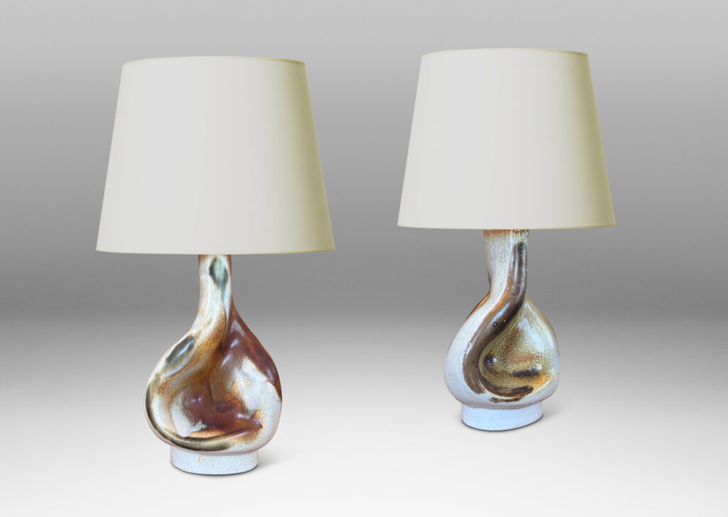 Gallery BAC organically modeled forms, glazed in white and light brown