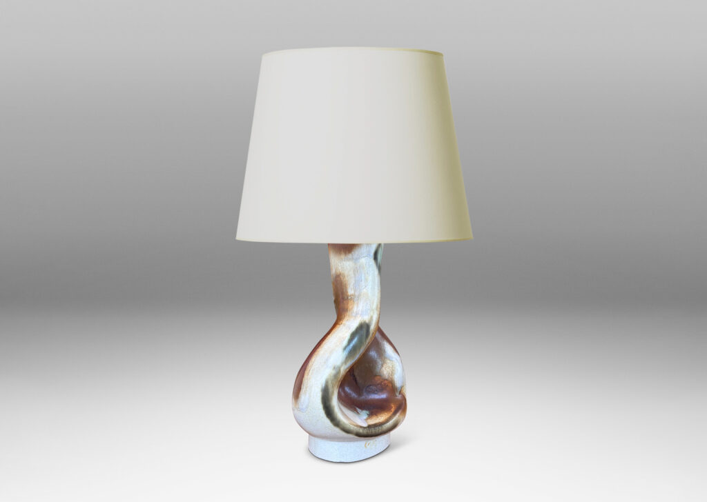 Gallery BAC organically modeled forms, glazed in white and light brown