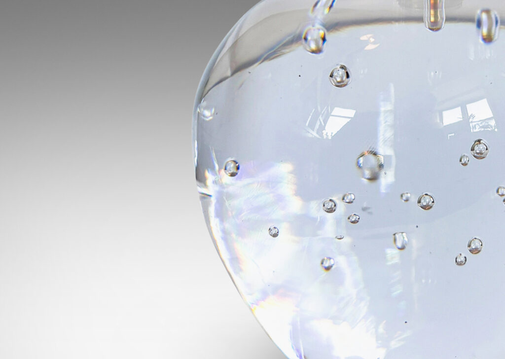 Gallery BAC globe form with lyrical engaged bubbles; crystal and brass