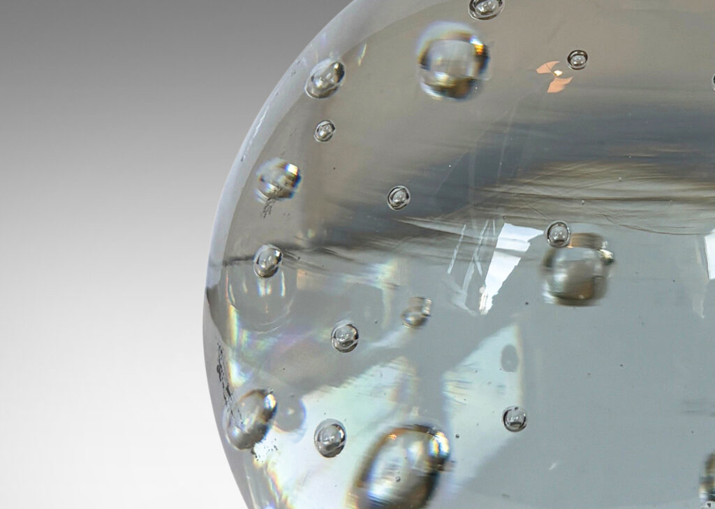 Gallery BAC globe form with lyrical engaged bubbles; crystal and brass