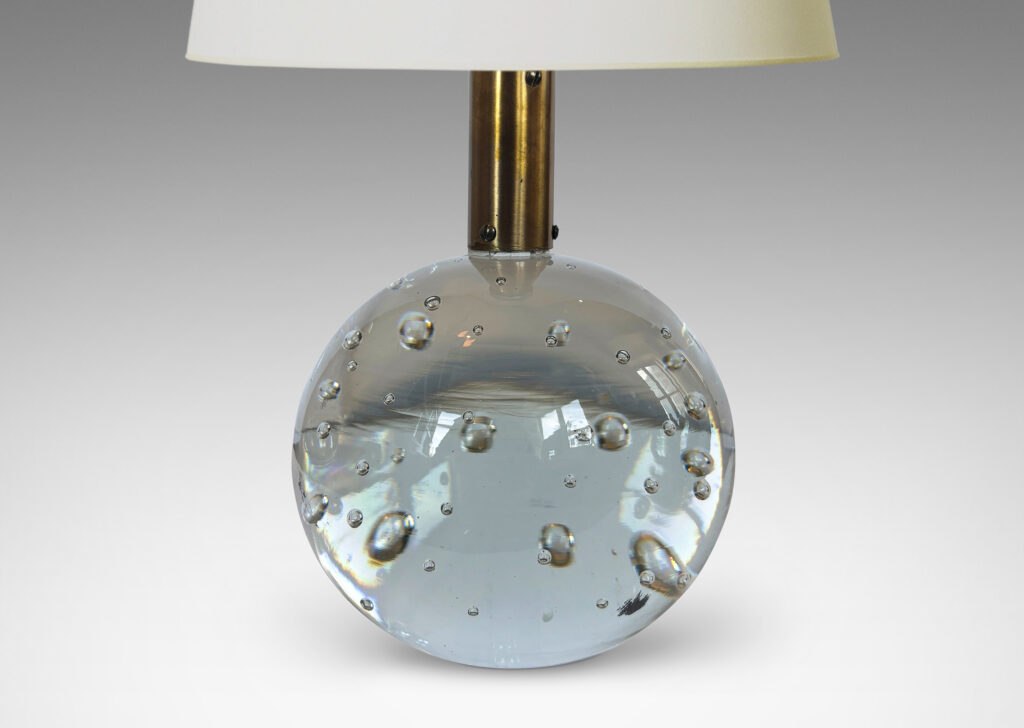 Gallery BAC globe form with lyrical engaged bubbles; crystal and brass