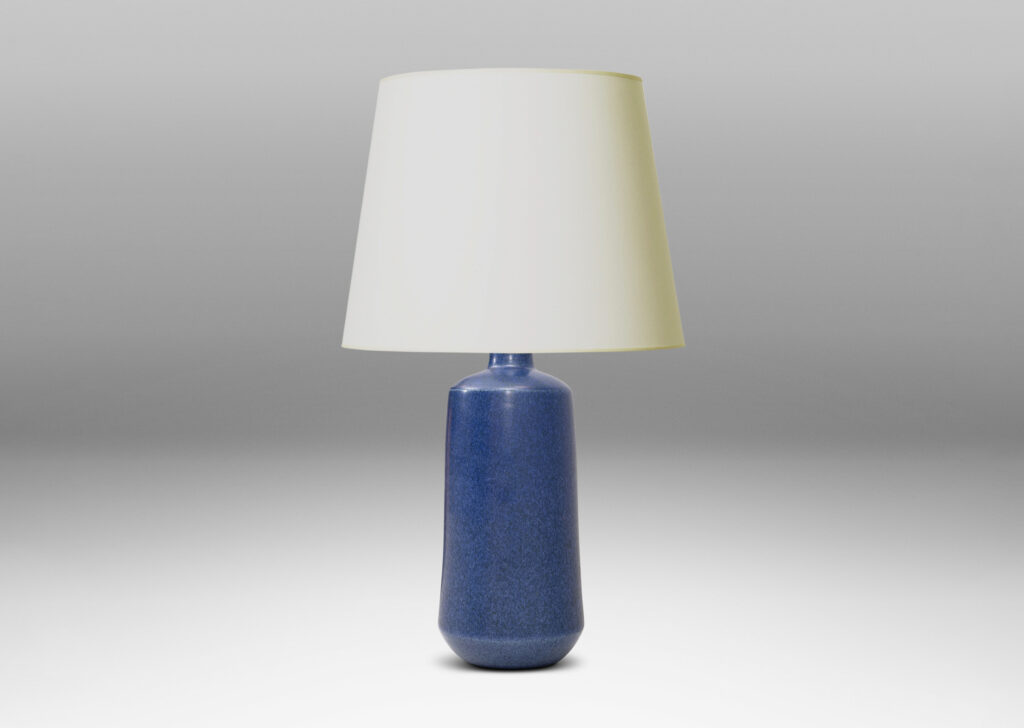 Gallery BAC cylindrical form with bell-like modeling, glazed in a deep blue color