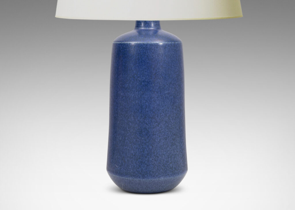 Gallery BAC cylindrical form with bell-like modeling, glazed in a deep blue color