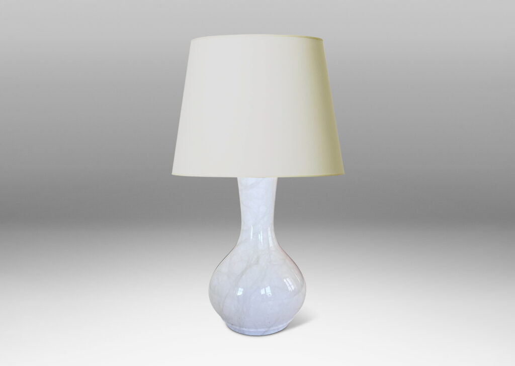 Gallery BAC vase-like forms in solid turned white marble with pale veining