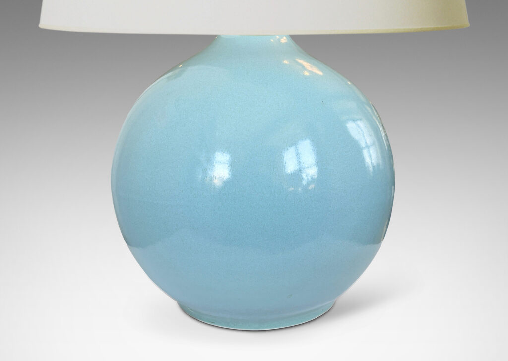 Gallery BAC globe form glazed in an ethereal pale blue-celadon