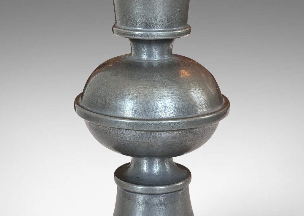 Gallery BAC flared top and base with compressed orb fob; cast pewter