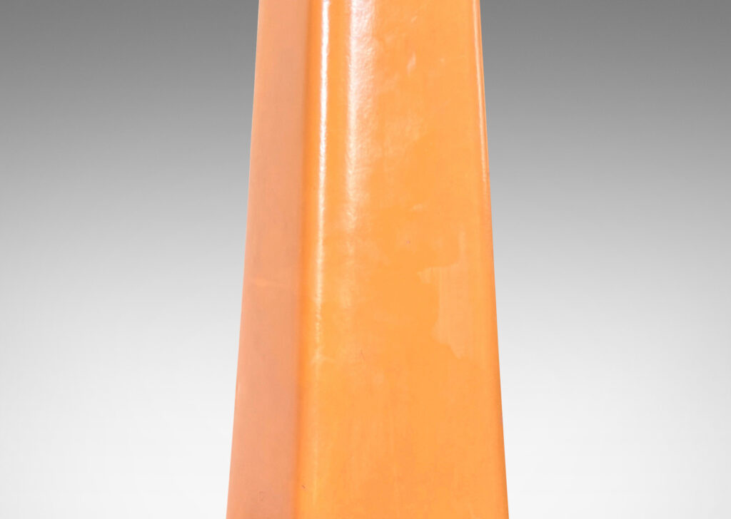 Gallery BAC obelisk form in stitched tan leather over wood