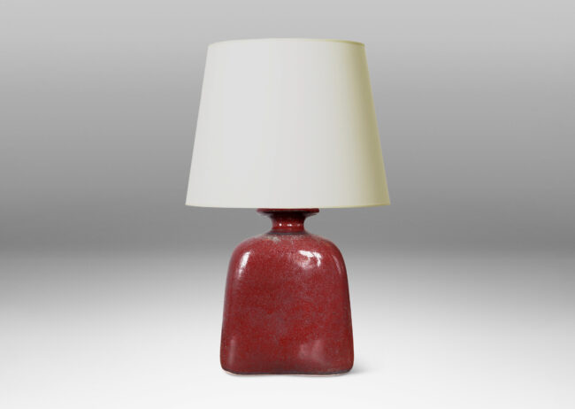 Gallery BAC bottle-like form with gumdrop silhouette and flanged lip, glazed in a marvelous deep oxblood tone