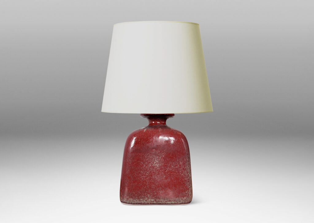 Gallery BAC bottle-like form with gumdrop silhouette and flanged lip, glazed in a marvelous deep oxblood tone