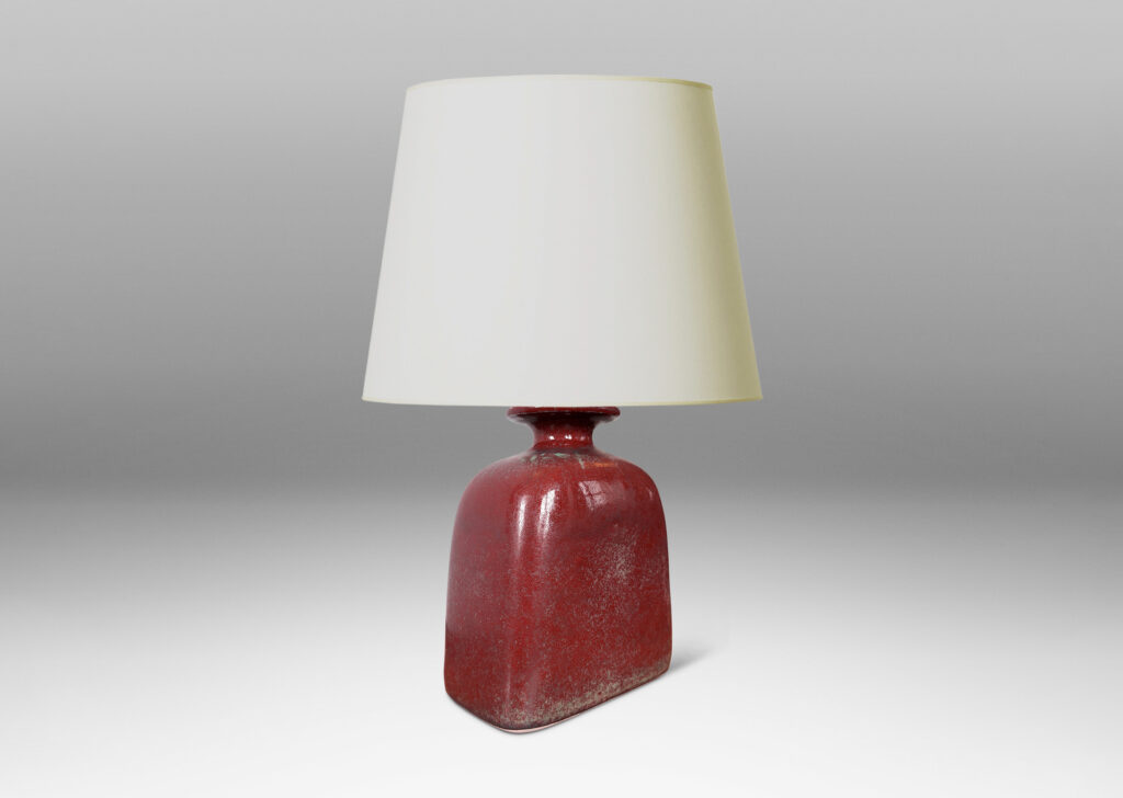 Gallery BAC bottle-like form with gumdrop silhouette and flanged lip, glazed in a marvelous deep oxblood tone
