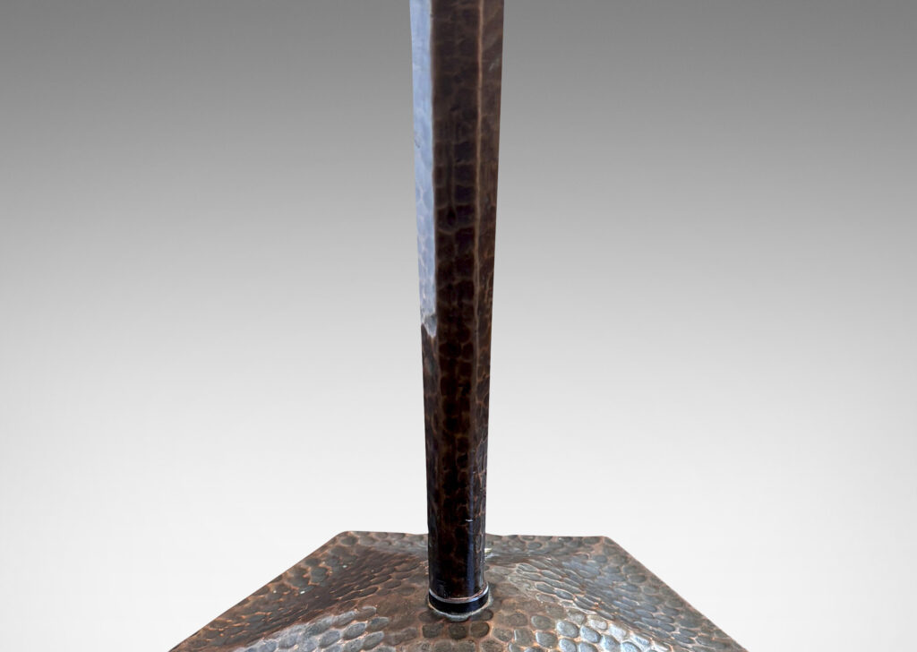 Gallery BAC tapered hexagonal stand and faceted base, with hammered texture