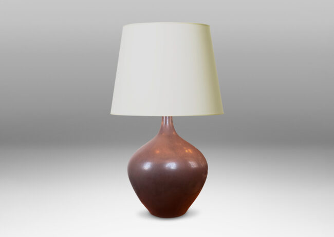 Gallery BAC bulbous form glazed in a soft harefur brown