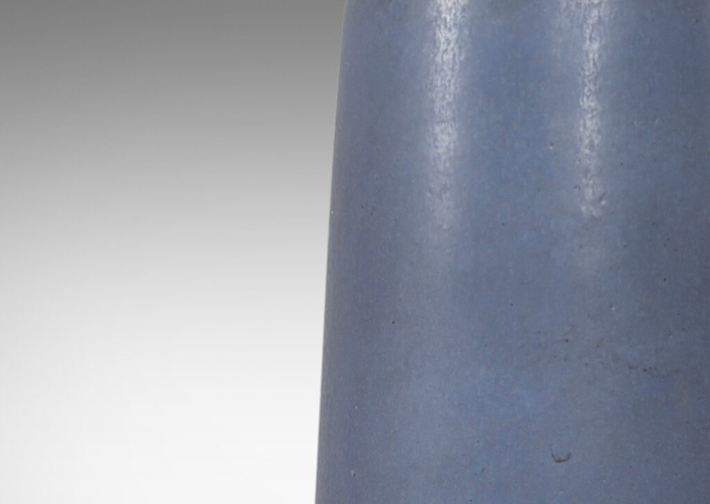 Gallery BAC raked bottle form in a soft gray-blue glaze