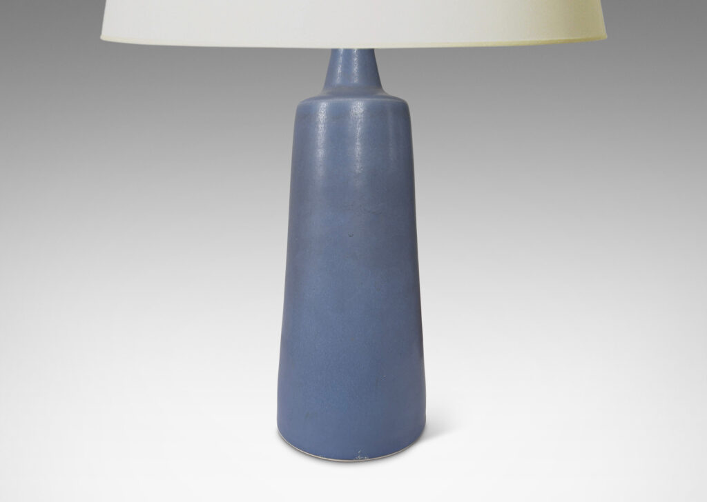 Gallery BAC raked bottle form in a soft gray-blue glaze