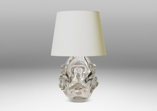 Gallery BAC tall ovoid form with pulled arch motifs in clear hand-blown crystal