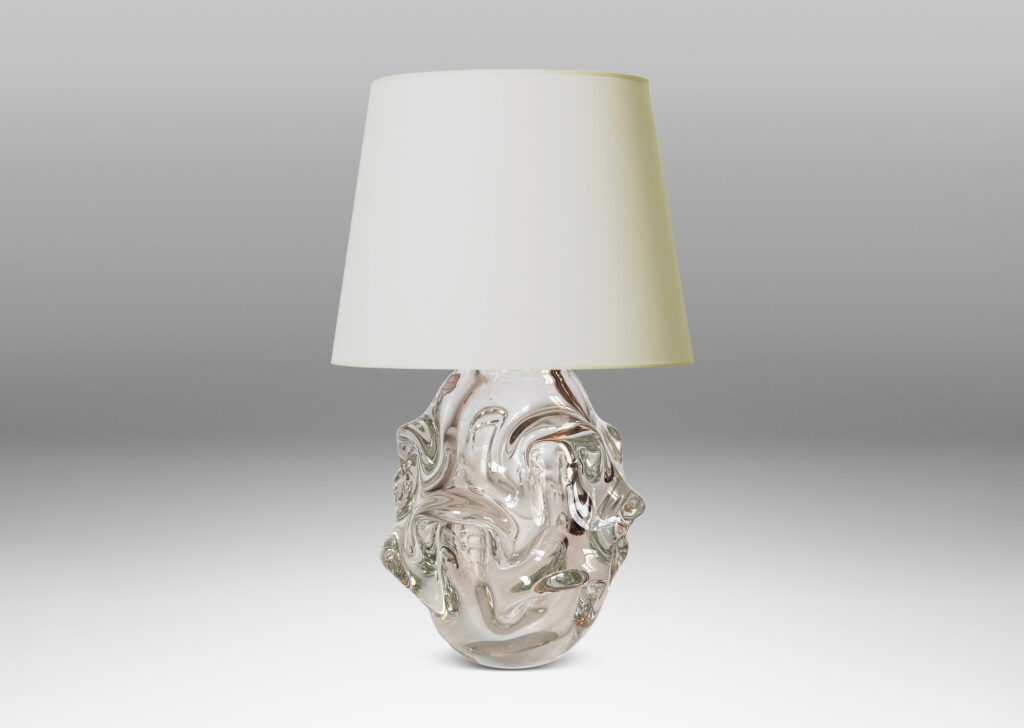 Gallery BAC tall ovoid form with pulled arch motifs in clear hand-blown crystal
