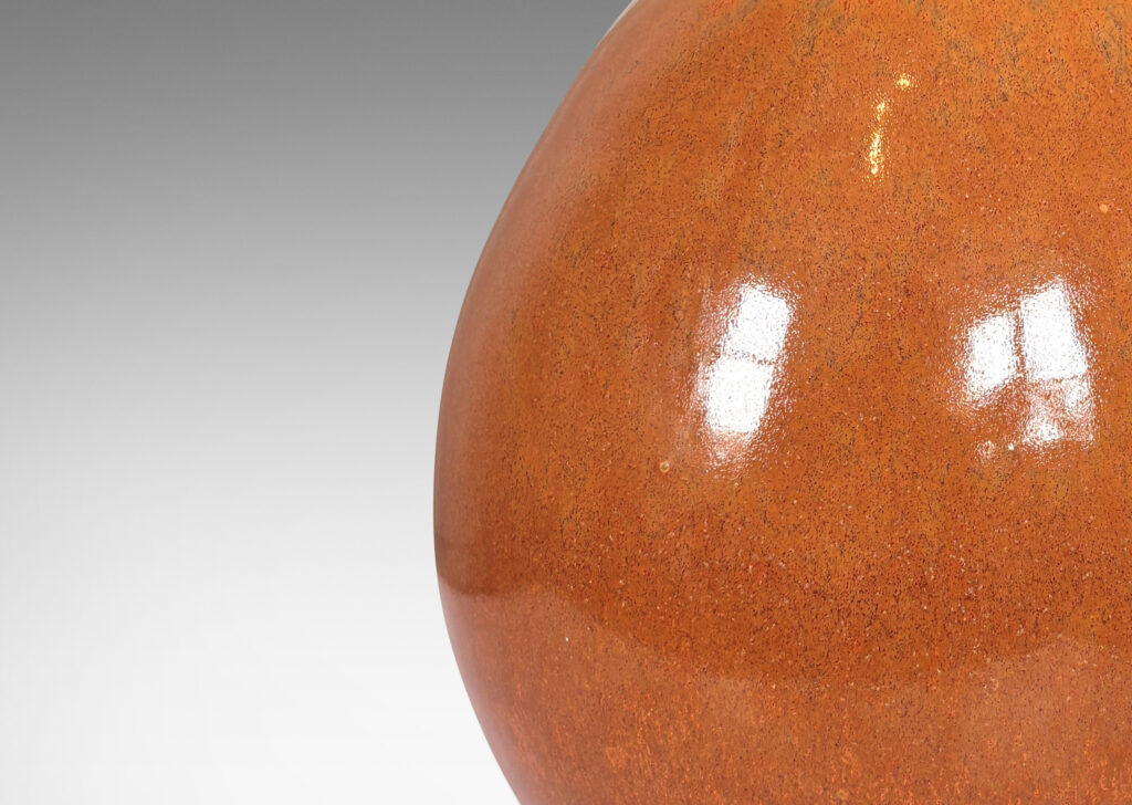 Gallery BAC ovoid form with short cuff neck, glazed in a shiny caramel brown