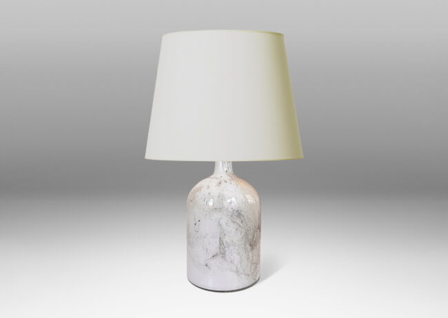 Gallery BAC plump cylindrical form with rounded shoulders and sprouting neck, in white with organic gray patterning