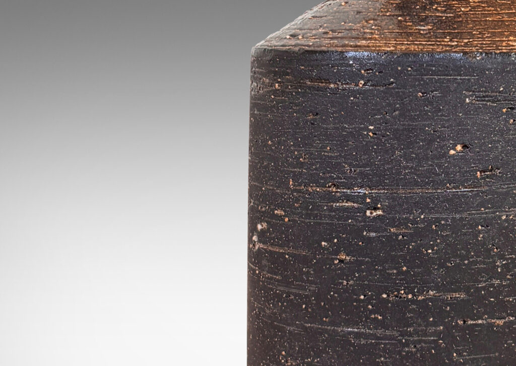 Gallery BAC cylindrical form in textured speckled matte dark brown