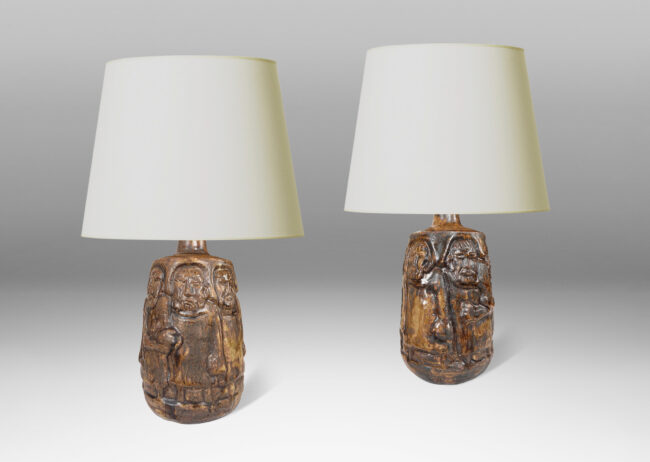 Gallery BAC subtly upwardly tapered cylindrical form encircled in friendly bearded figures with interlocking arms