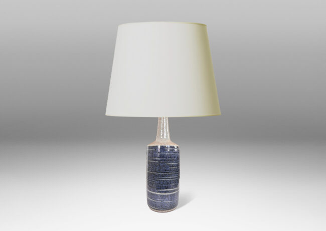 Gallery BAC cylindrical form glazed in pale gray and cornflower blue