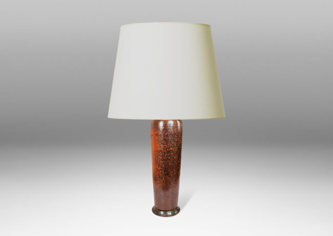 Gallery BAC tall tapered form, glazed in dappled fiery burnt sienna and brown