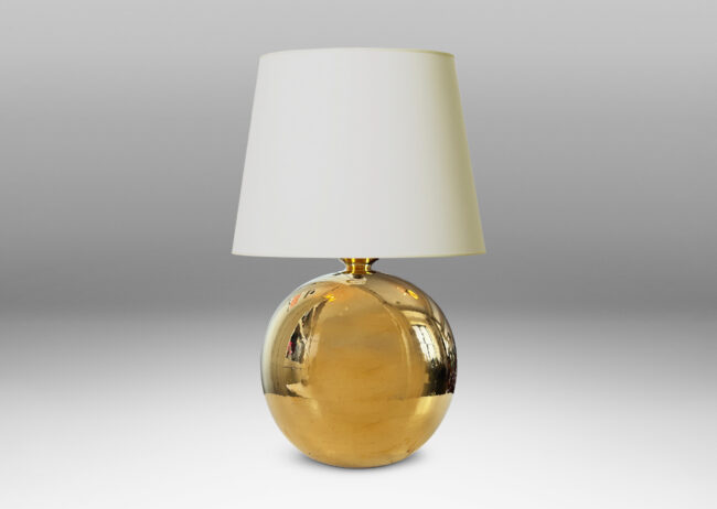 Gallery BAC globe form glazed in a mirror gold luster