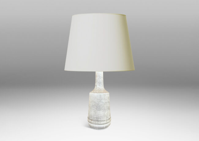 Gallery BAC angled bottle form glazed in dappled pale gray ones
