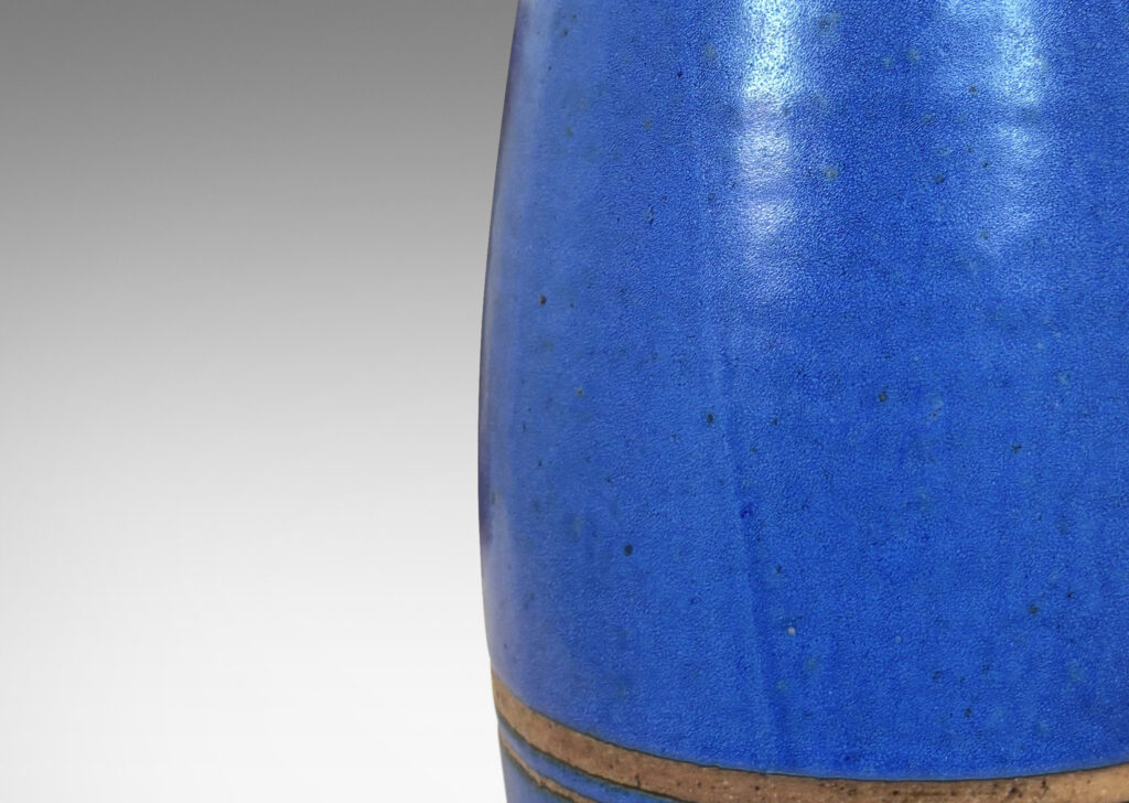 Gallery BAC buoy-like form glazed in cornflower blue, with unglazed band detail