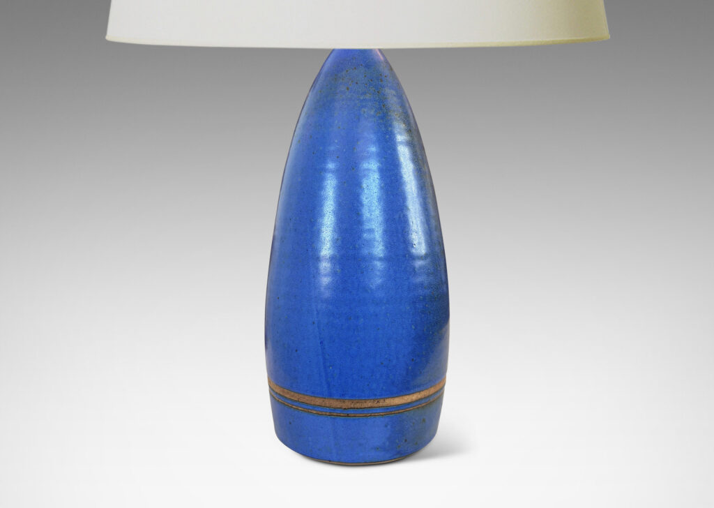 Gallery BAC buoy-like form glazed in cornflower blue, with unglazed band detail