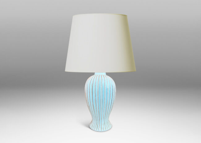 Gallery BAC fluted balloon form, glazed in matte pale blue