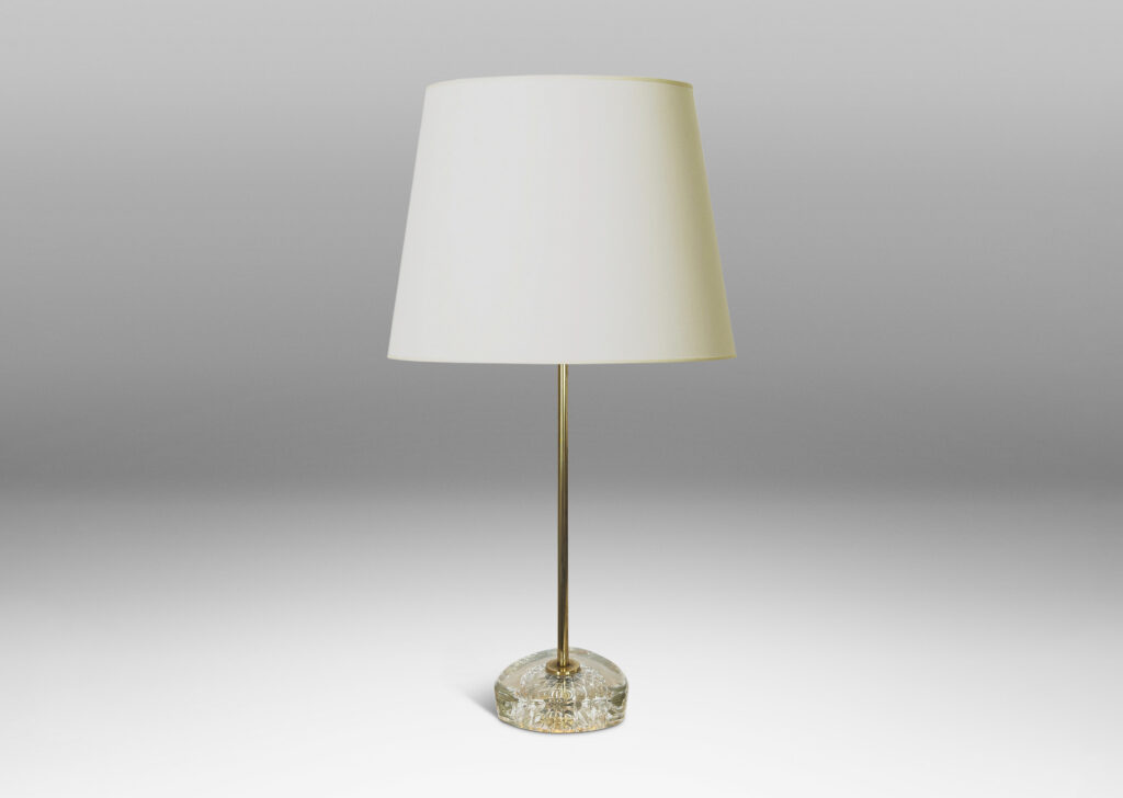 Gallery BAC rounded triangular bases with diamond grid patterning and tall slender stands