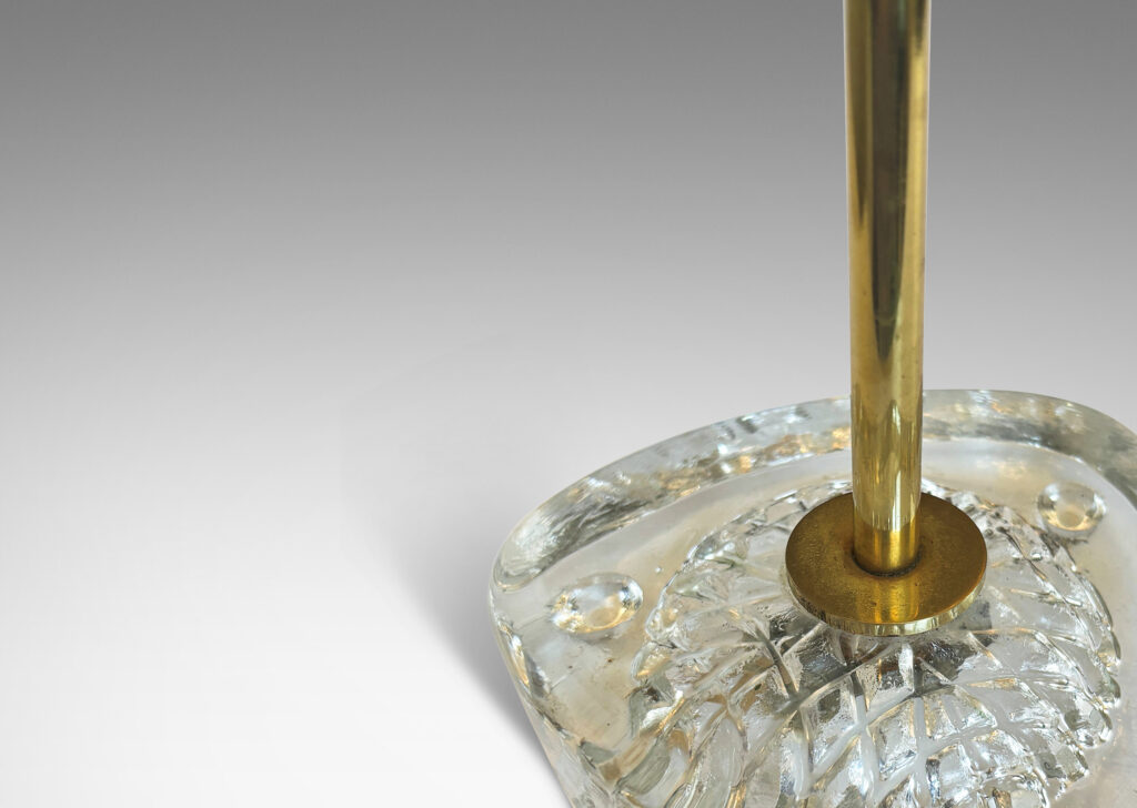 Gallery BAC rounded triangular bases with diamond grid patterning and tall slender stands